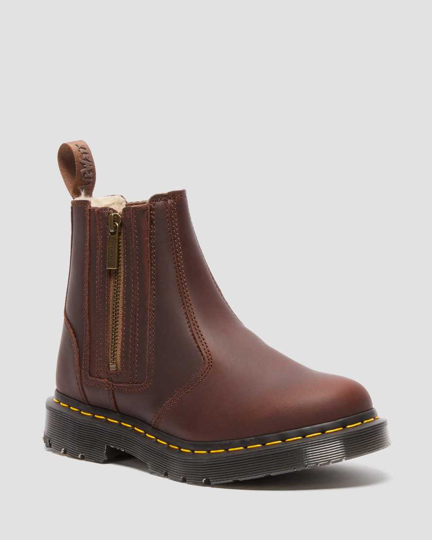 Dr. Martens 2976 DM's Wintergrip Zip Chelsea Støvler Dame Mørke Brune [4072MQZLK]